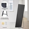GlasFlength Full Length Mirrors Floor Standing Mirror, Wall Mirror with Stand Aluminum Alloy Thin Frame, Square Black 64"*13.7"*21" - 4 of 4