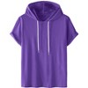 INSPIRE CHIC Men's Casual Short Sleeve Solid Color Drawstring Hooded T Shirts - 2 of 4