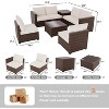 Acekool 8-Piece Outdoor Patio Conversation Set with Thick Cushions, Tempered Glass Coffee Table, and Storage for Garden, Porch & Backyard - 3 of 4