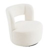Kumasinova Modern 360° Swivel Chair, Teddy Fabric Accent Chair, Curved Barrel Chair, Comfy Round Reading Chair for Living Room, Bedroom, Nursery - 3 of 4