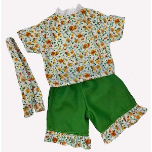 Doll Clothes Superstore Green Shorts With Yellow Flower Blouse Fit 18 Inch Girl Doll And Baby Dolls - 1 of 4