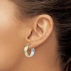 Black Bow Jewelry 10k White Gold & Yellow Rhodium Diamond Cut Round Hoop Earrings, 18mm - 3 of 4