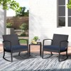 Aoodor Patio Chair Cushions Set of 2, Water Resistant Outdoor Seat Cushions with Handle and Ties, Square Corner Cushions for Patio Furniture - 2 of 4