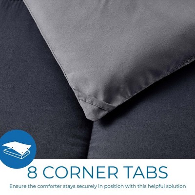 Full Black and Gray Reversible Microfiber Duvet