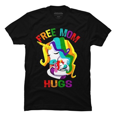 Adult Design By Humans Free Mom Hugs Unicorn Pride By Avocato T-Shirt