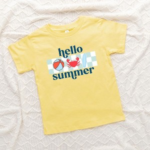 The Juniper Shop Hello Summer Checkered Toddler Short Sleeve Tee - 1 of 2