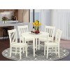 HomeStock 5-Pc Linen White Finish Solid Wood Top - Dining Room Set - Seats 4 - 2 of 4
