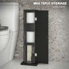 Resenkos Bathroom Cabinet,Small Toilet Paper Cabinet, Bathroom Corner Cabinet with Doors and Shelves for Paper Shampoo, Black - 2 of 4