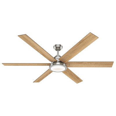 70" Warrant Ceiling Fan with Wall Control Nickel (Includes LED Light Bulb) - Hunter Fan