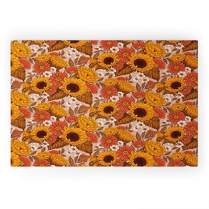 Avenie Sunflower Meadow Neutral  Looped Vinyl Welcome Mat - Society6 - 1 of 4