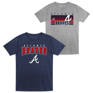 MLB Atlanta Braves Toddler Boys' 2pk Gray T-Shirt - 1 of 3
