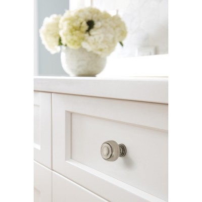 Weathered Nickel Round Cabinet Knob with Mounting Hardware