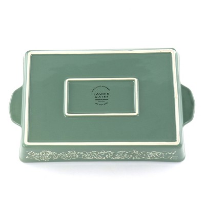 Laurie Gates Red and Mint Stoneware Baker Set