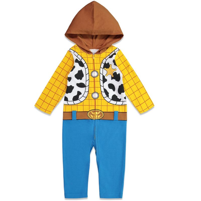 Disney Pixar Toy Story Woody Zip Up Costume Coverall Toddler, 1 of 10