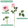 Unique Bargains Plastic Durable Realistic Bendable Artificial Roses Flowers with Long Stem 20 In 20 Pcs - 2 of 4