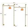 Artloge 80" Long Heavy Duty Pipe Clothes Rail Walk-in Closets Wall Mounted Garment Hanging Rod Pipe Clothing Racks for Dresses Storage, Space Saving - 2 of 4