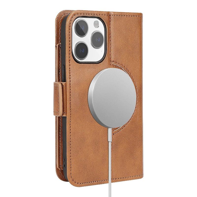 SaharaCase Folio Wallet MagSafe Phone Case for iPhone 15 Pro Shock Absorbing Brown (CP00468), 2 of 9