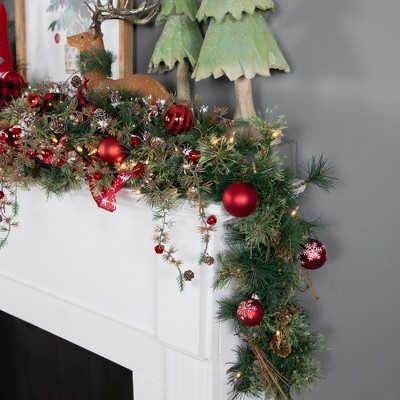 Rustic Country Charm Pre-Lit Pine & Grapevine 6' Christmas Garland