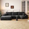 Oversized L Shaped Compression Sectional Sofa with Chaise Lounge ,Minimalist Upholstered Couches, Floor Lounge Sofa ,No Assembly Required - 3 of 4