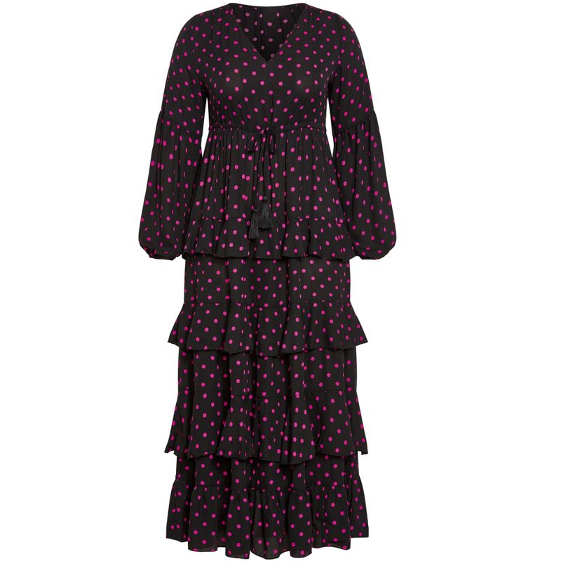 Women's Plus Size Violet Print Maxi Dress - violet spot | AVENUE, 4 of 7