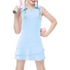 Girls Tennis Athletic Dresses with Built in Shorts and Pockets Polo Neck Sleeveless Golf Outfit Dress - 3 of 3