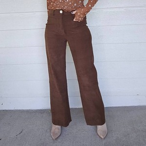 Women's Wide Leg Corduroy Pants - MIOU MUSE - 1 of 3