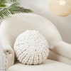 Saro Lifestyle Chunky Knit Round Throw Pillow, Off-White, 15"x15" - 3 of 3