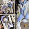 Anna-Kaci Satin Square Scarf Floral Print Versatile Styling Accessory for Headscarves and Shawls - 27.5IN×27.5IN - 2 of 4