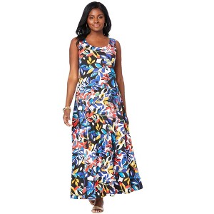 Jessica London Women's Plus Size Stretch Cotton Tank Maxi Dress - 1 of 4