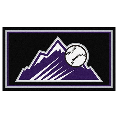 MLB Colorado Rockies 3'x5' Mountains Logo Plush Area Rug - Purple