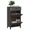 vidaXL Shoe Cabinet Storage Rack Organizer Hallway Furniture Solid Wood Pine - 2 of 4