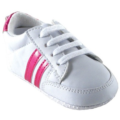 Luvable Friends Baby Girl Crib Shoes, Pink Sneaker, 6-12 Months : Target