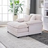 Corduroy Chaise Lounge Single Sofa With 2 Toss Pillows and a Ottoman Upholstered Accent Chairs, White/Orange/Green/Gray/Black-ModernLuxe - 3 of 4