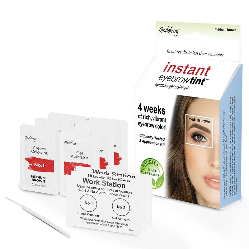 Godefroy Instant Eyebrow Tint - 3 Application Kit, 3 of 8
