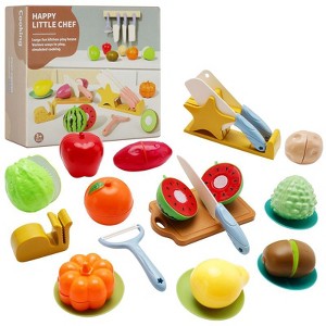 Topteng 21Pcs Cutting Play Food, Vegetable Fruits Toys Set for Kids - 1 of 4