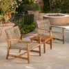 Set Of 2 Outdoor Wicker Woven Club Chairs,Rattan Dining Chair With Acacia Wood Frame,Polyethylene Rattan Patio Armrests Chair-Coolbibila - 2 of 4