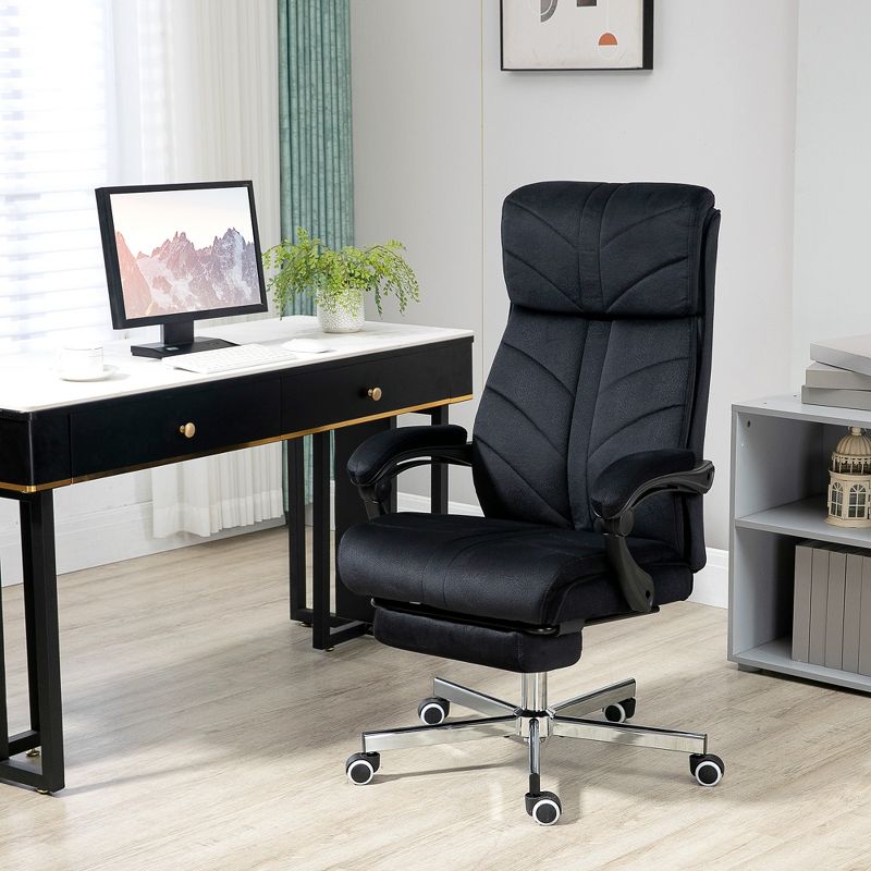 Vinsetto High-Back Ergonomic Office Chair with Footrest, Microfiber Computer Chair with Reclining Function and Armrest, Executive Office Chair, 2 of 7