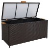 Sunnydaze 75 Gallon Indoor/Outdoor Acacia Wood and Resin Wicker Storage Deck Box with Hinged Lid - 2 of 4