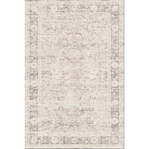 Area Rug Machine Washable Rug Vintage Distressed Area Rug Carpet Oriental Retro Floral Medallion Accent Rug Stain Resistant Non-Slip Foldable - 1 of 1