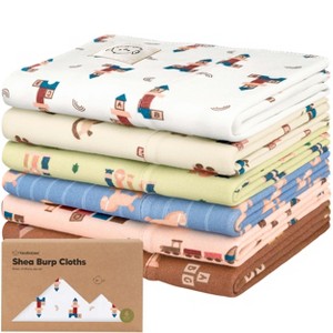 6pk Shea Baby Burp Cloths for Baby Boys and Girls, Organic Burping Cloths for Babies, Newborn - 1 of 4