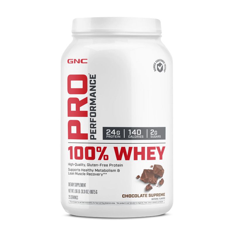GNC Pro Performance 100% Whey Protein Powder - Chocolate Supreme - 25 Servings, 1 of 11