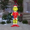 Gemmy 3D Holiday Lighted Tinsel Sculpture The Grinch w/Stockings 4ft Dr. Seuss , Multicolored - 2 of 4