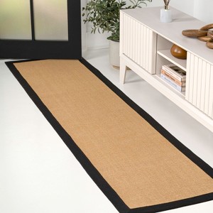 JONATHAN Y Camden Farmhouse Cottage Border Jute Area Rug - 1 of 4