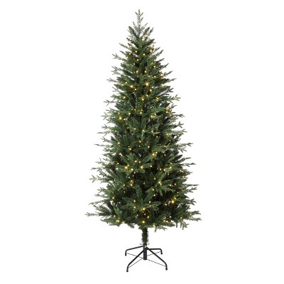 6.5' Green Fir Artificial Christmas Tree with Multicolor LED Lights