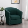 Swivel Accent Chair 360° Comfy Linen Swivel Club Chair With Nailhead Trim,Swivel Barrel Chair For Living Room Bedroom-Cuddlewood - 2 of 4