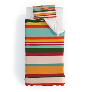 Deny Designs The Whiskey Ginger Vintage Stripe Pattern Twin/Twin XL Duvet and Sham Set (2-3pc Set) - 1 of 4