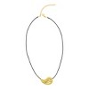 Adornia Tarnish Resistant 14k Gold Plated Adjustable Teardrop Black Chord Necklace - 4 of 4