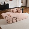Racxily Convertible Sleeper Sofa Bed with Pillow, Corduroy Folding Mattress Couch, Floor Sofa Lounge Couch for Living Room Bedroom - 4 of 4