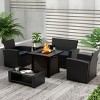 WestinTrends 4 Piece Conversation Outdoor Patio Sofa Set with Square Fire Pit Table - 2 of 4