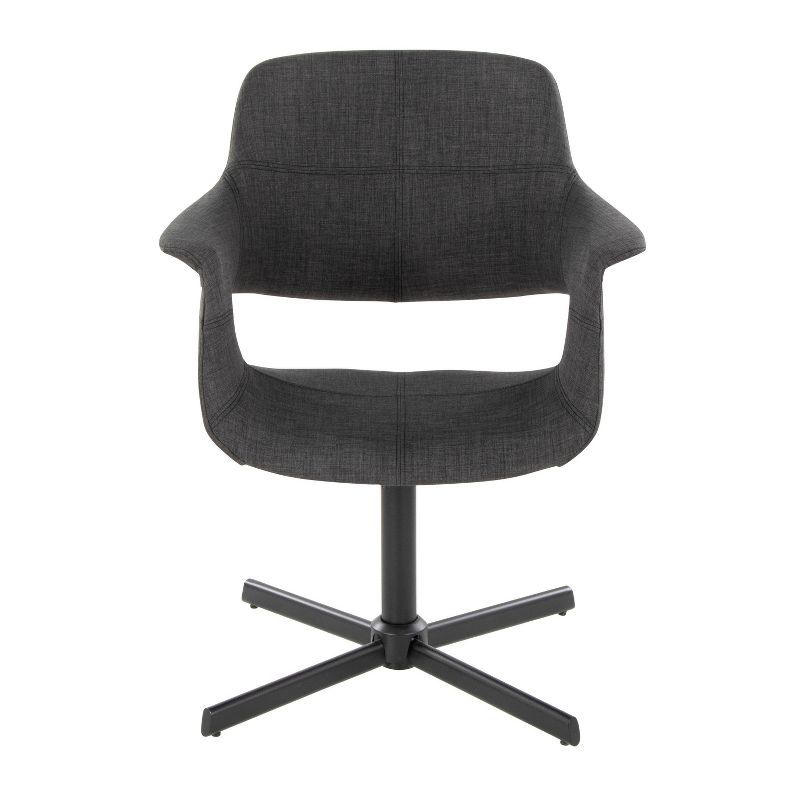 Vintage Flair Swivel Accent Chair Black/Charcoal - LumiSource, 6 of 10